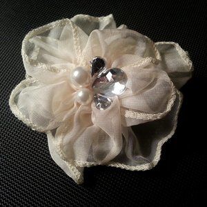 NEW - Initials, Inc Rhinestone Pin/Clip - Cream